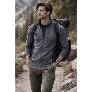 ICEBREAKER Gray Full Zip Long Sleeve Sweatshirt Cardigan Top  Mens Size Small